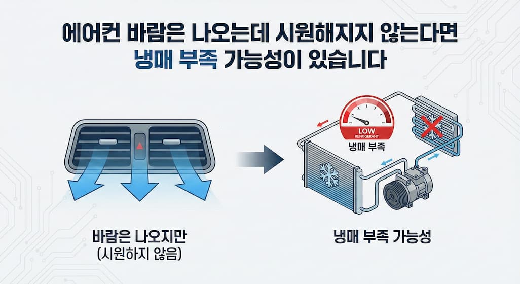 자동차 에어컨 냉매 부족 증상