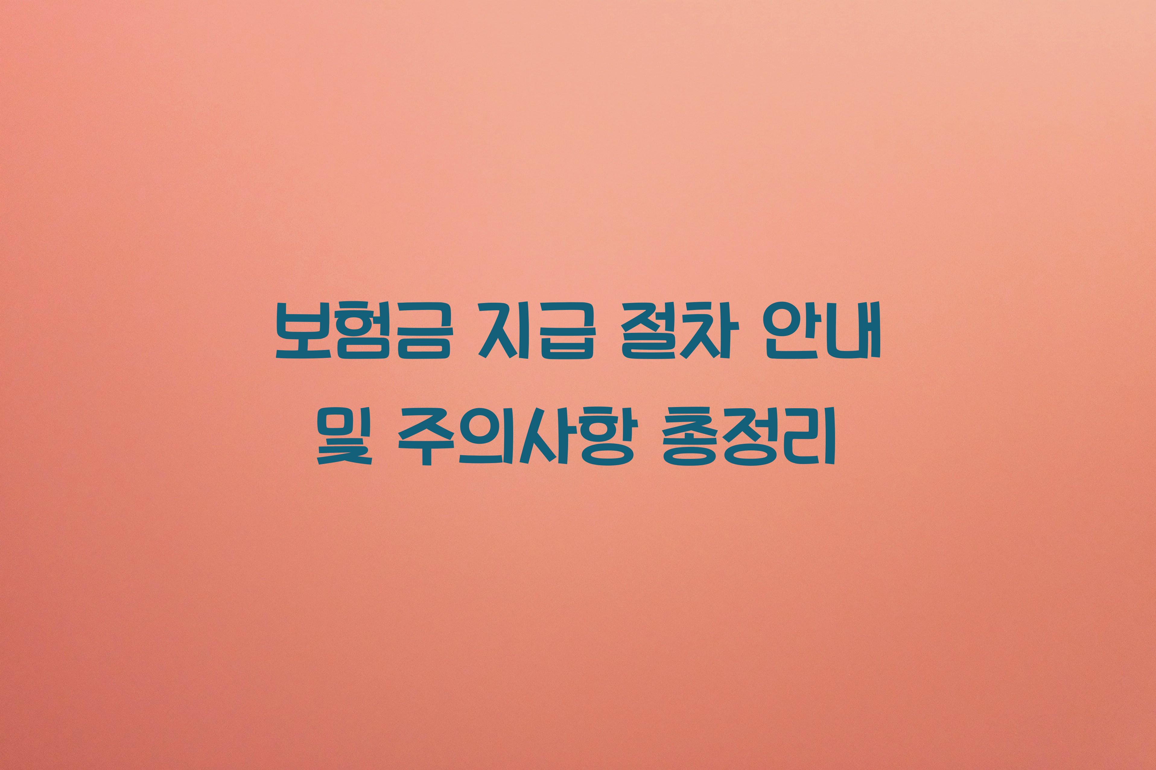 보험금 지급 절차 안내
