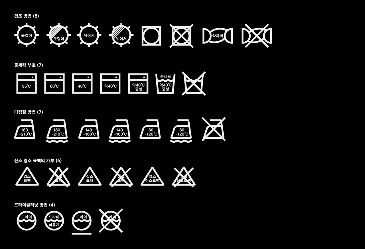 슬로우스테디클럽 서체에 포함된 세탁기호