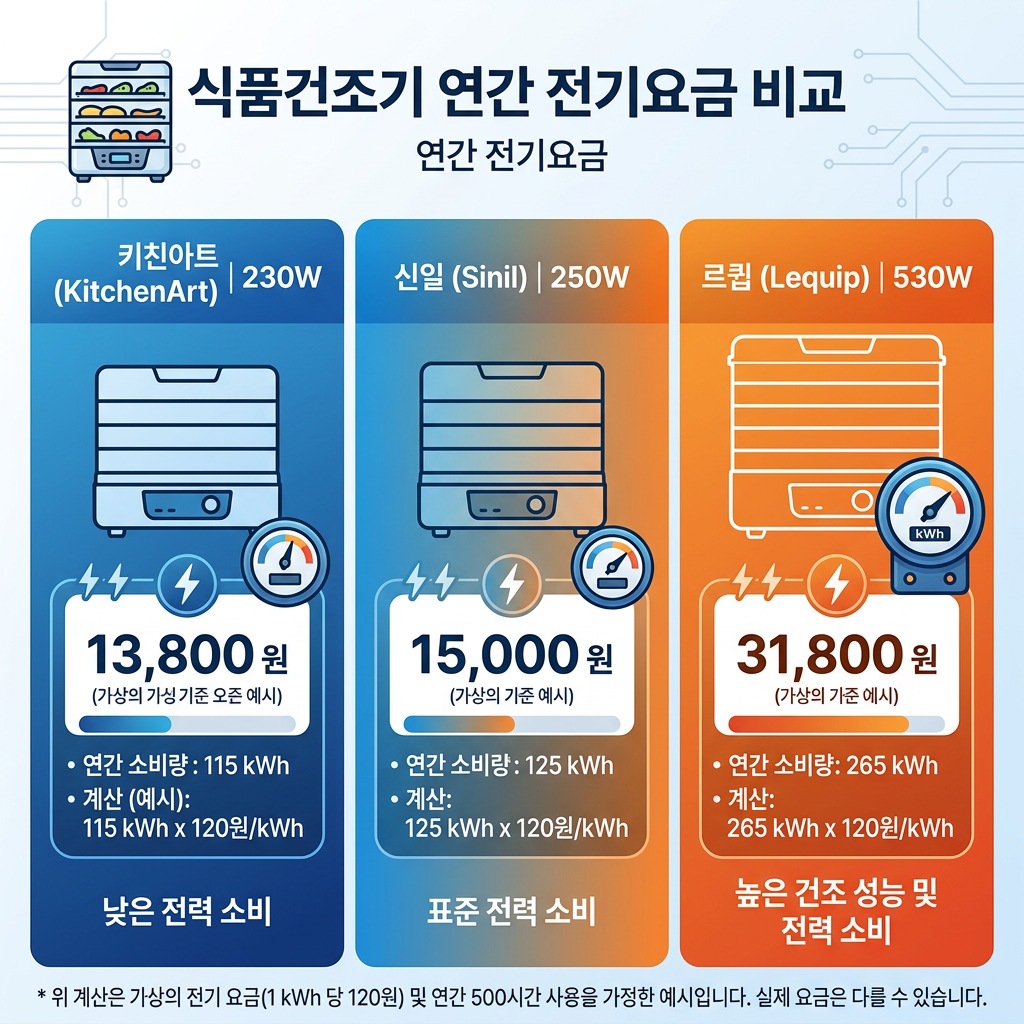 식품건조기 고르는법 소비전력 확인