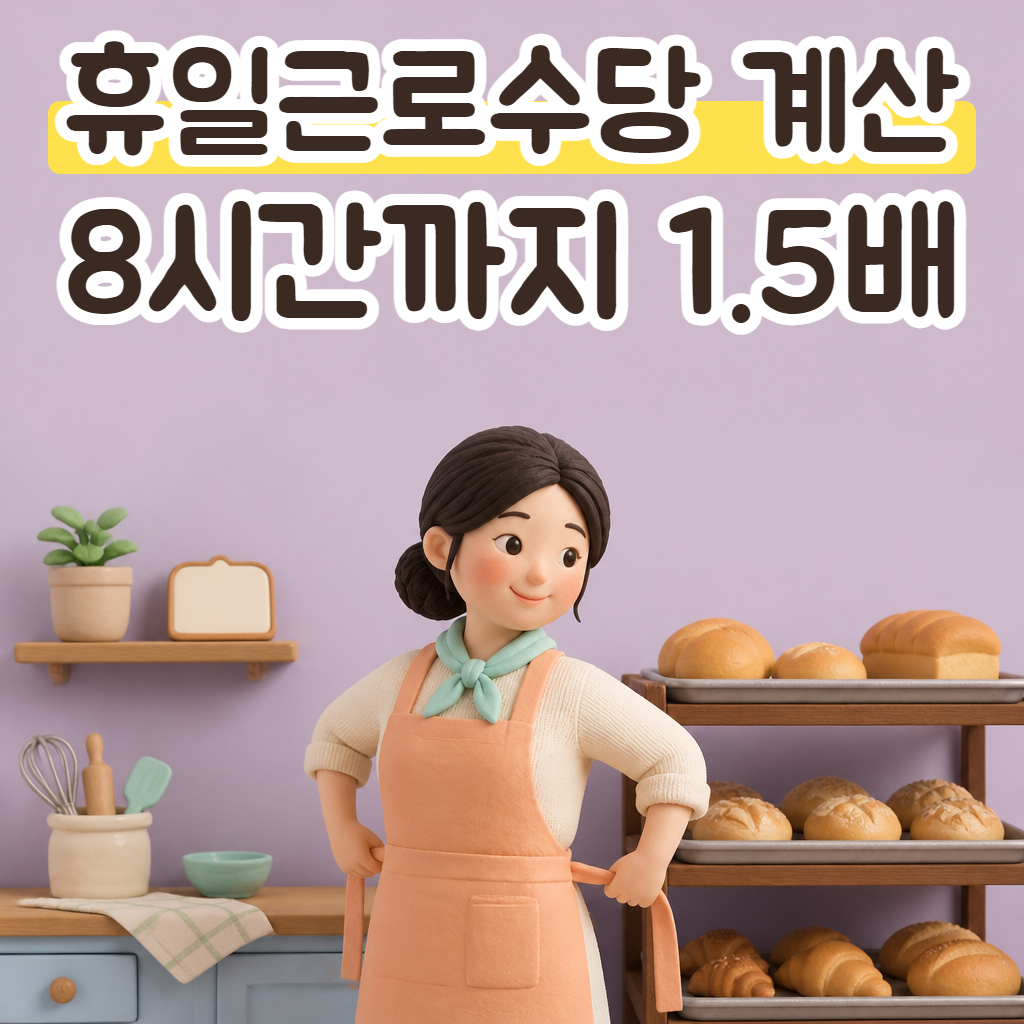 일요일 아침 빵집 주방에서 앞치마를 매며 웃는 성글이