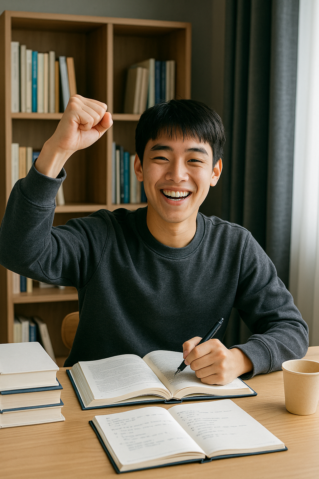 슬럼프를 이겨내고 환하게 웃는 수험생