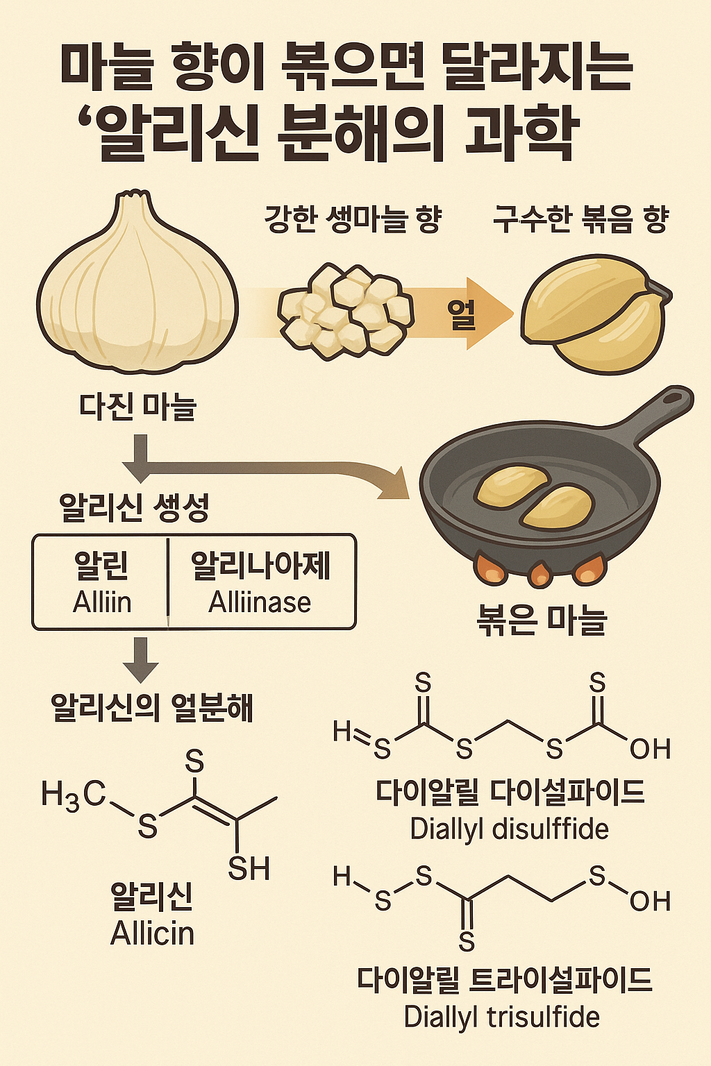마늘을 볶으면 달라지는 '알리신 분해의 과학'