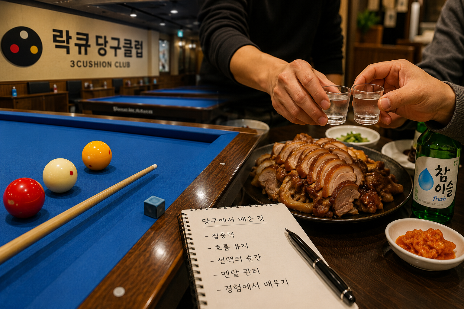 당구장에서 시작해 족발집에서 끝난 하루