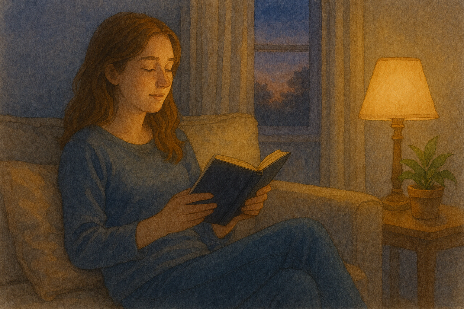 편안한 저녁의 독서 시간