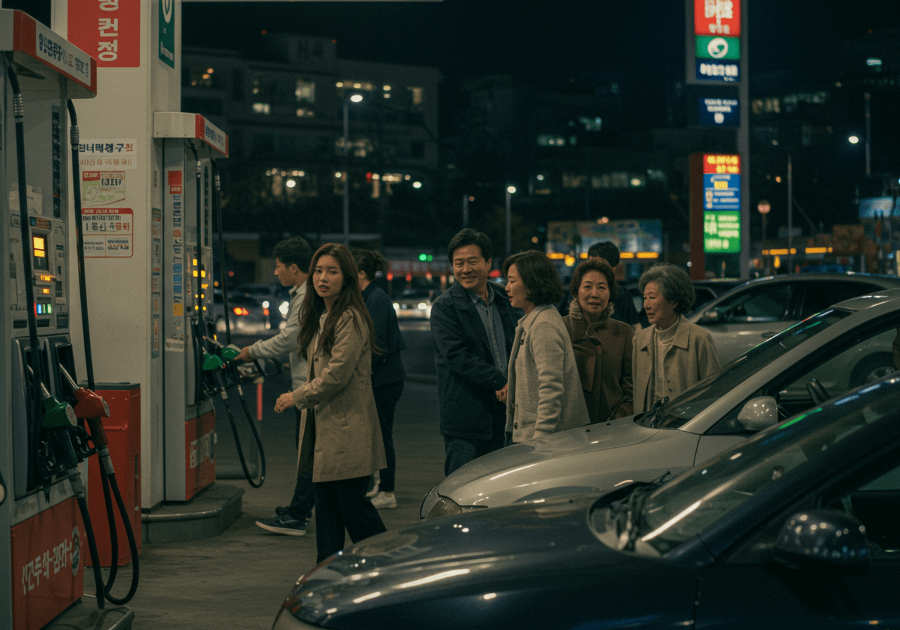 가족이 주요소 방문