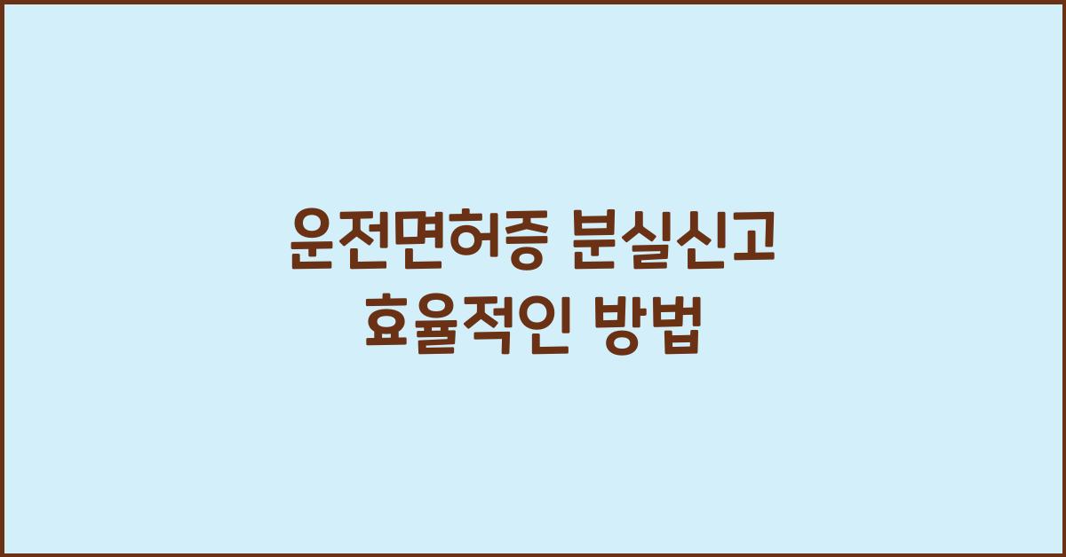 운전면허증 분실신고
