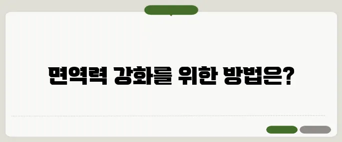 염증에 좋은 음식 면역력 높이는 식단