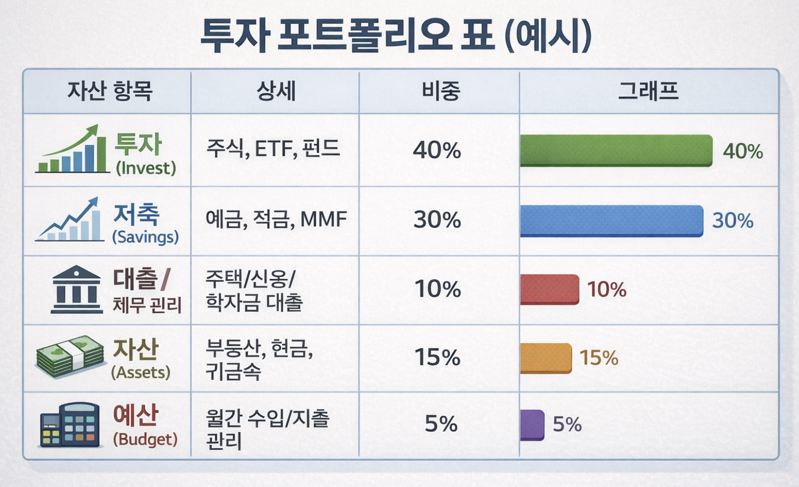 투자포트폴리오 투자예시이미지