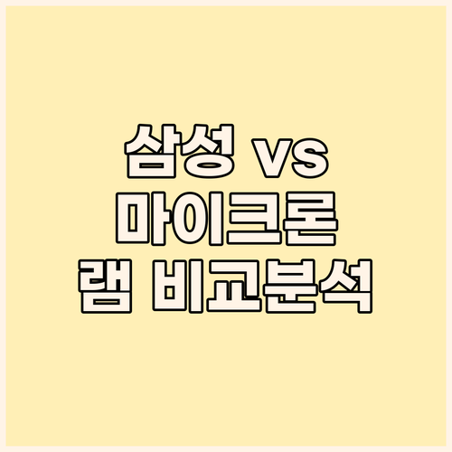 삼성 vs 마이크론 노트북 램 비교분..