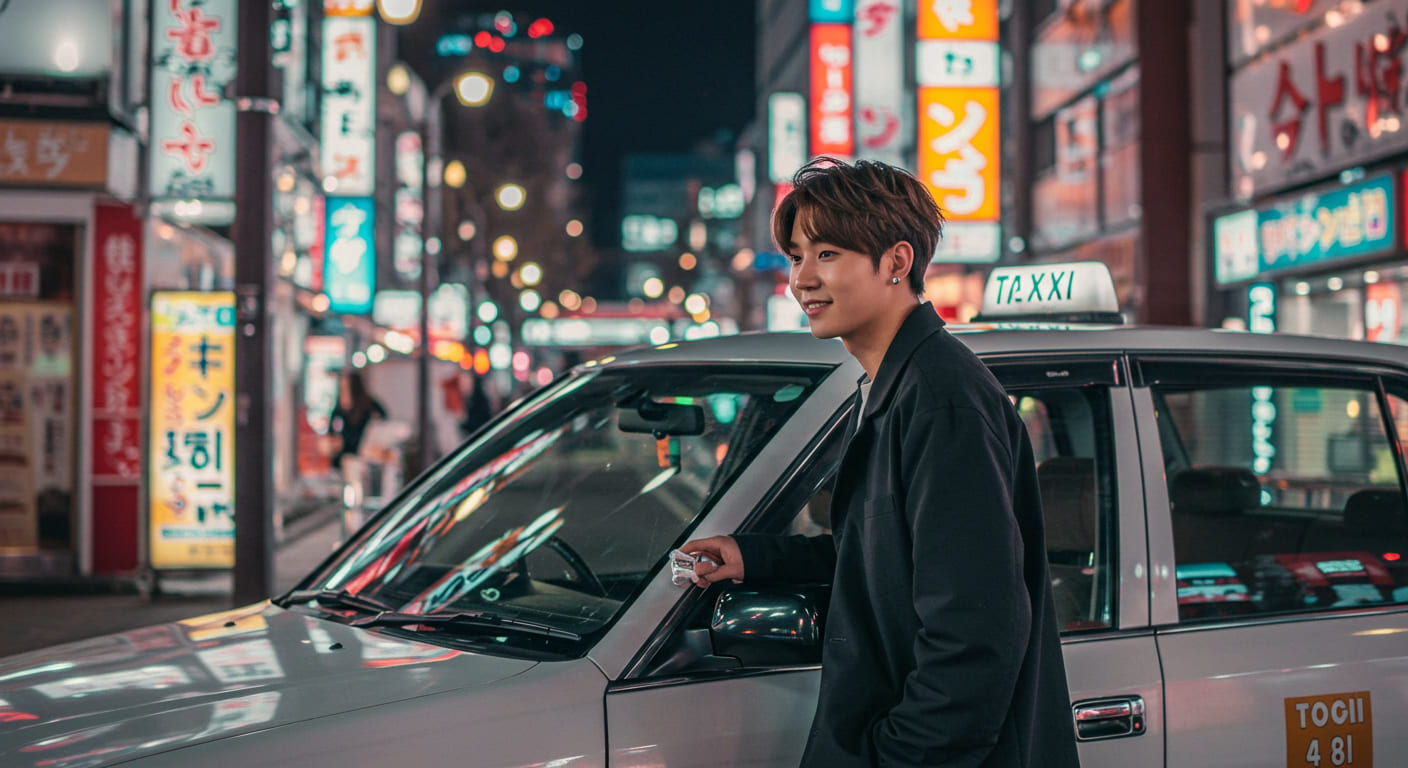"일본 택시 이용법 &ndash; 도쿄에서 택시 타는 한국인 남성"