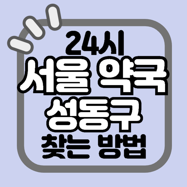 서울 성동구 24시 야간 주말 공휴일 명절 추석 설 약국 병원 동물병원 찾기