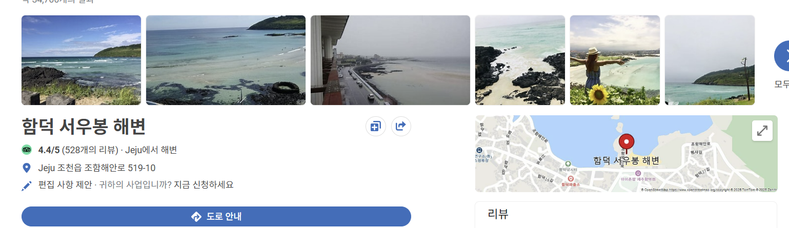 함덕 서우봉 해변