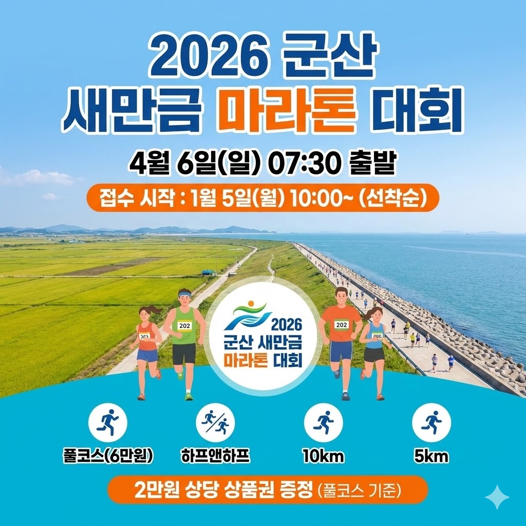 2026 군산 새만금 마라톤 대회 안내 썸네일
