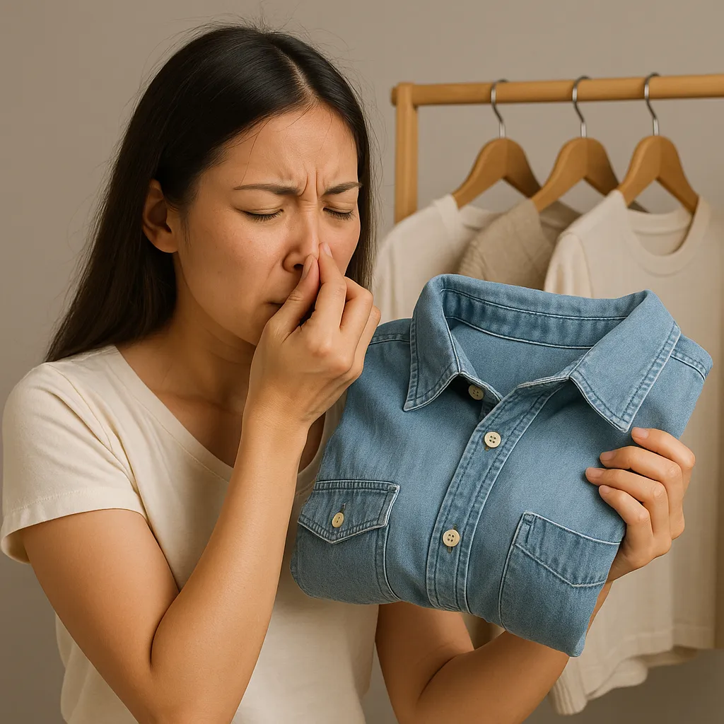 새-옷에서-나는-특유의-냄새가-강하게-느껴지는-이유를-표현한-이미지