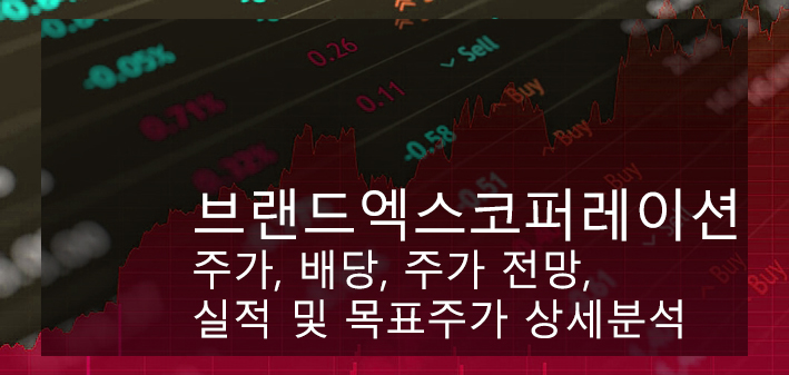 브랜드엑스코퍼레이션 주가, 배당, 주가 전망, 실적 및 목표주가 상세분석