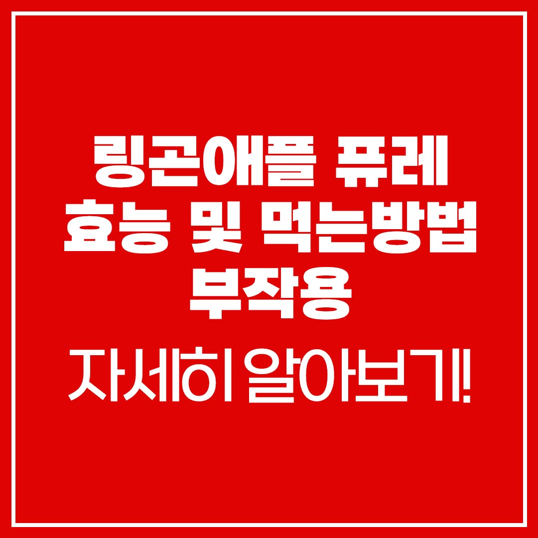 링곤애플 링곤베리 퓨레 효능 먹는방법 부작용