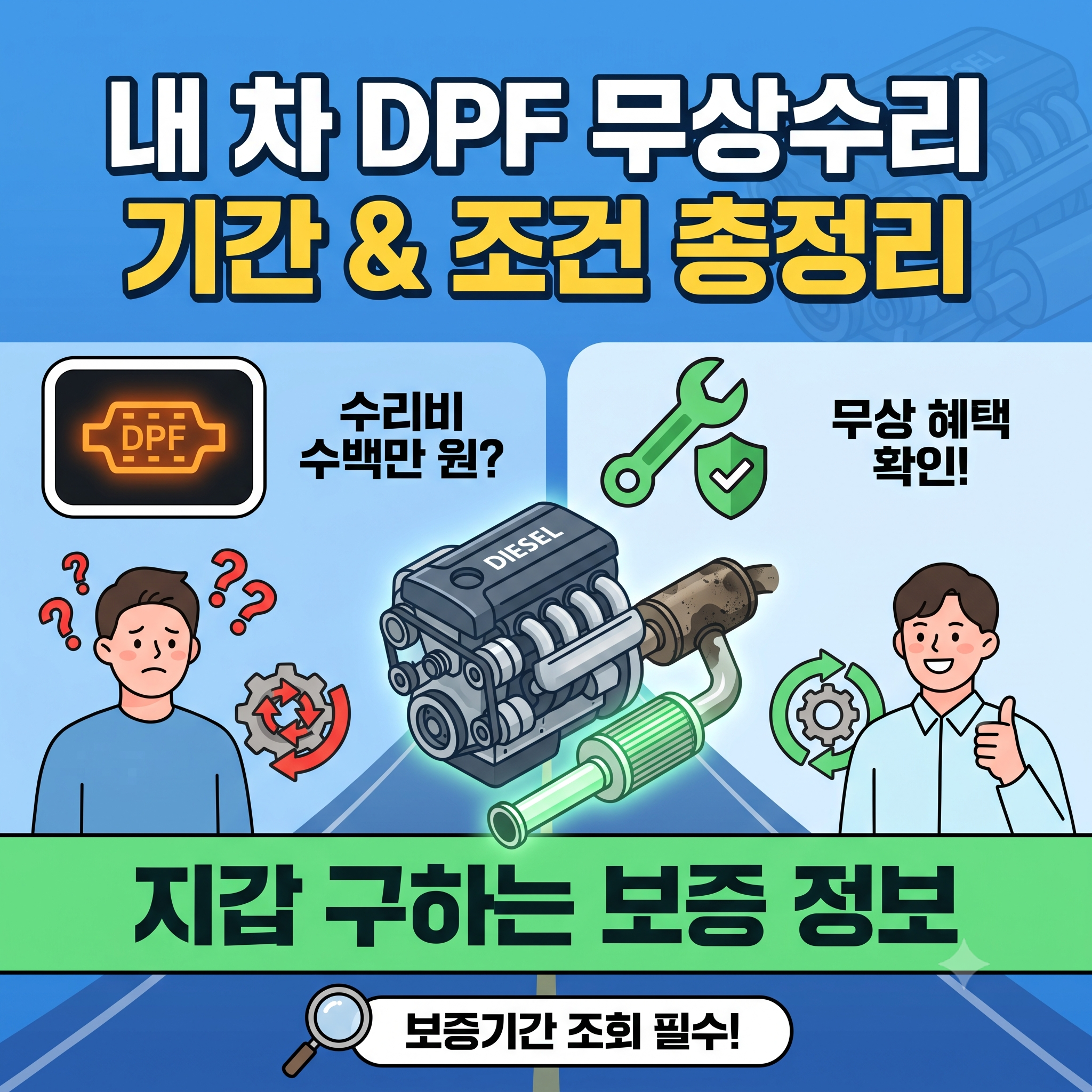 DPF 무상수리 기간 및 보증 조건 총정리: 수백만 원 정비비 아끼는 방법
