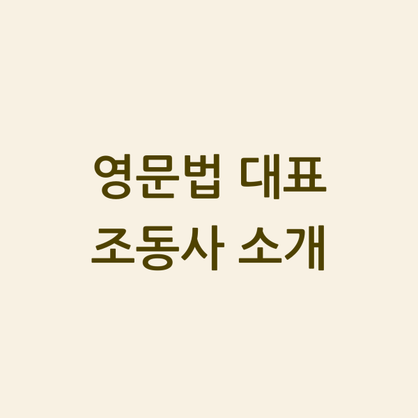 영문법 대표 조동사 섬네일