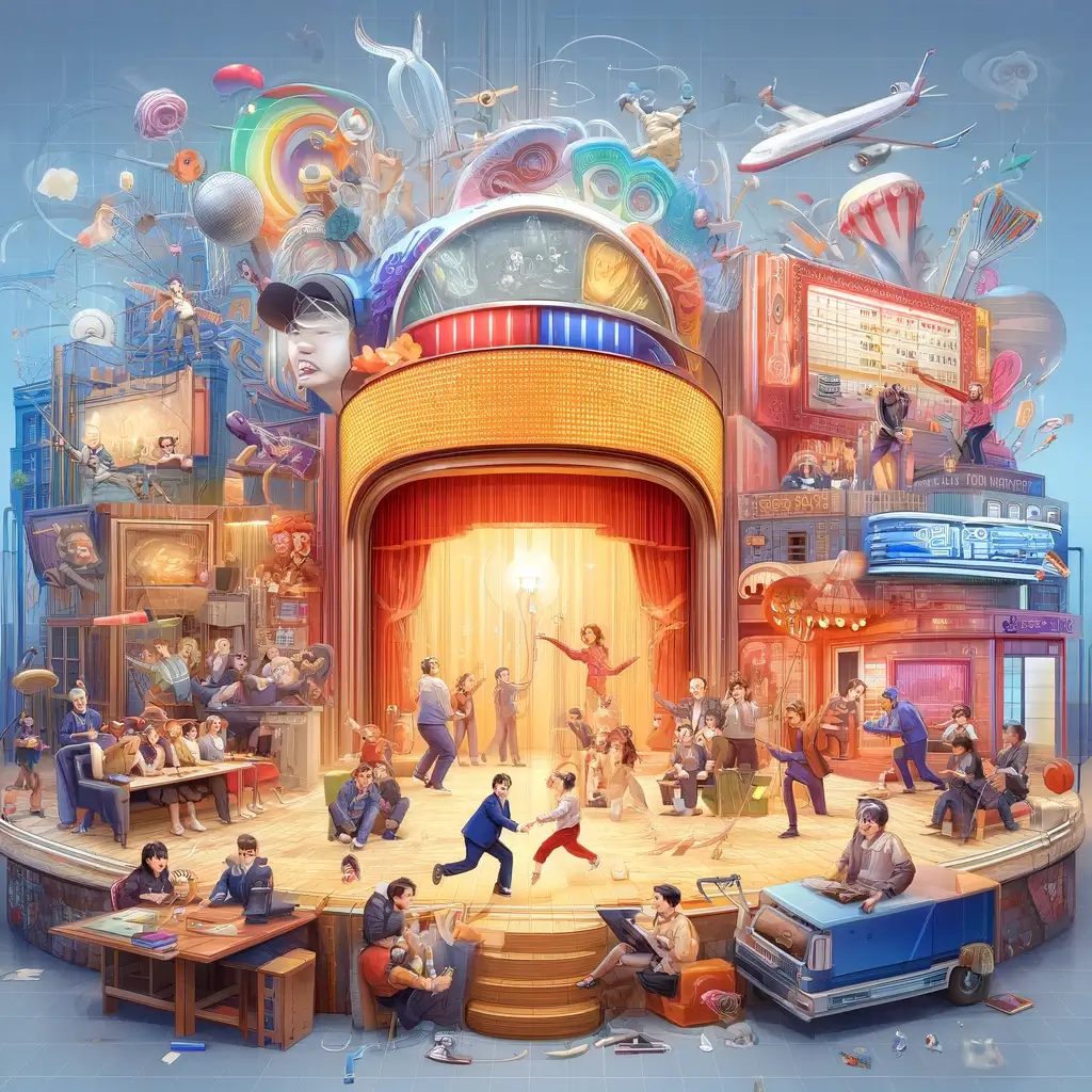 역동적이고 혁신적인 세트를 묘사한 이미지