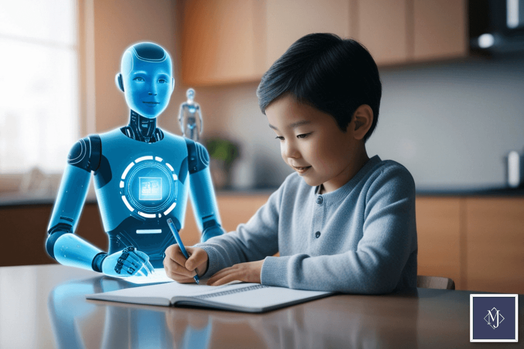 AI를 이용해 공부하는 아이