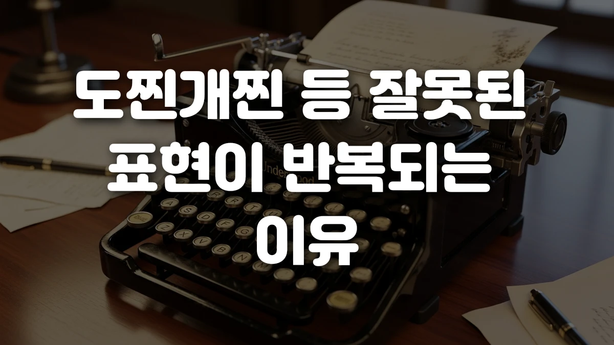 도찐개찐 등 잘못된 표현이 반복되는 이유