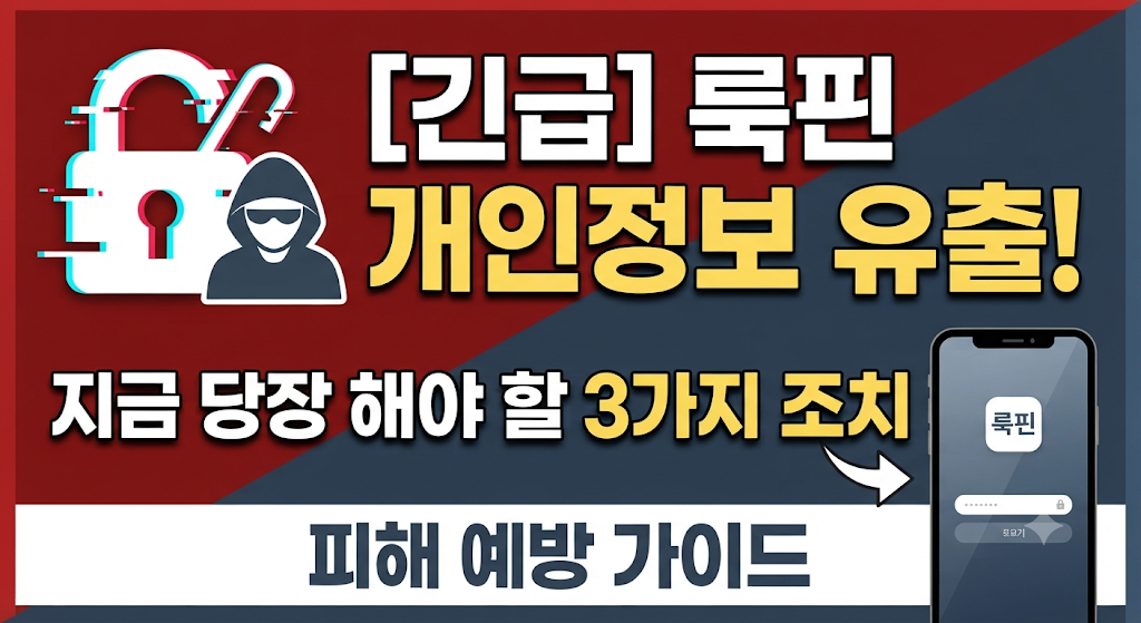 룩핀 개인정보 유출! 지금 당장 해야 할 3가지 조치