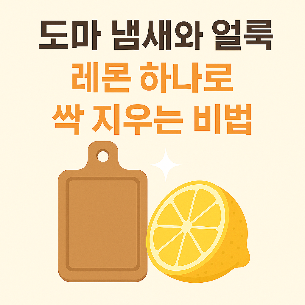 도마 냄새와 얼룩, 레몬 하나로 싹 지우는 비법