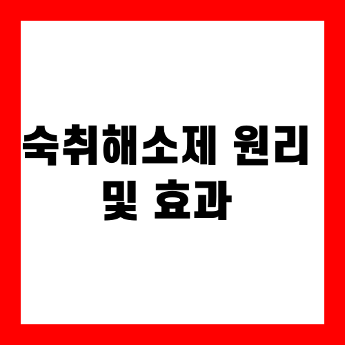 숙취해소제 원리 및 효과