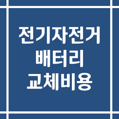 전기 자전거 배터리 교체 비용