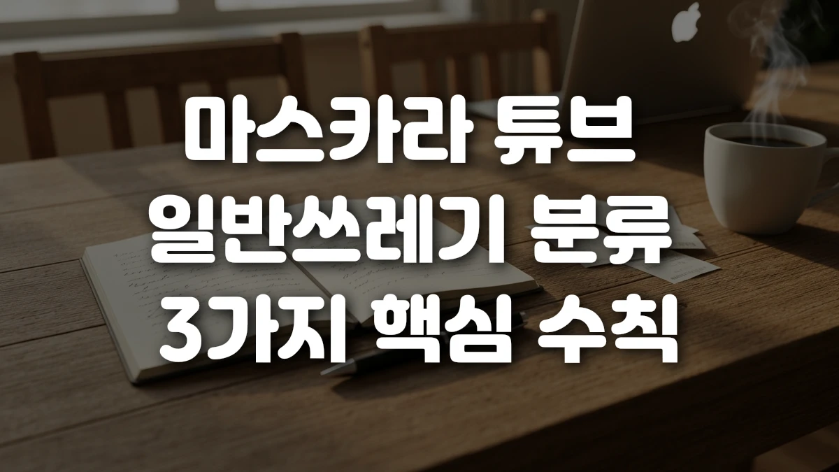 마스카라 튜브 일반쓰레기 분류 3가지 핵심 수칙