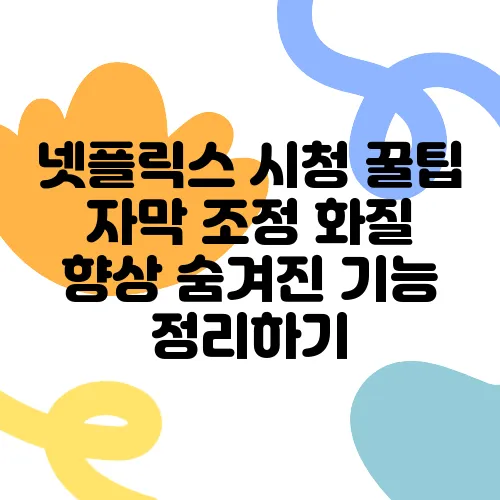 넷플릭스 시청 꿀팁 자막 조정 화질 향상 숨겨진 기능 정리하기