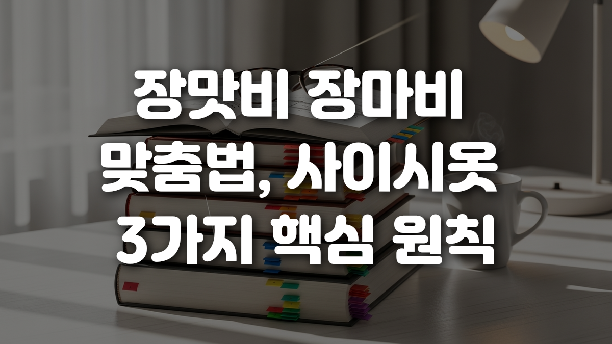 장맛비 장마비 맞춤법 사이시옷 3가지 핵심 원칙