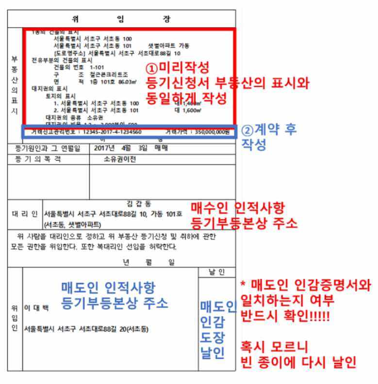 내집마련 셀프등기 방법 (등기신청서 양식, 입력예시 첨부)