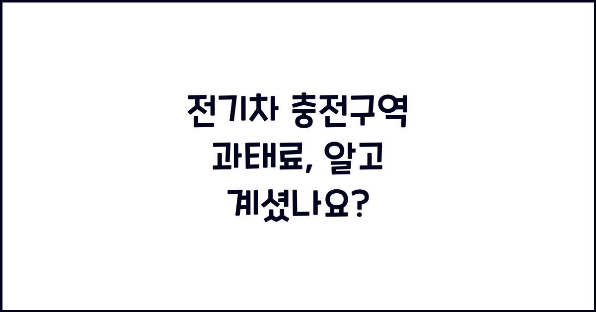 전기차 충전구역 과태료