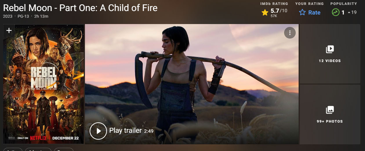 영화 레벨문 파트1 IMDB 평점