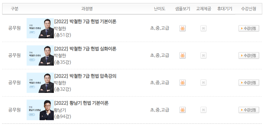 서울시교육청 전자도서관 박철한 7급 헌법 황남기 헌법