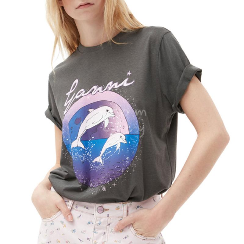 GANNI 가니 돌핀 프린팅 반팔티