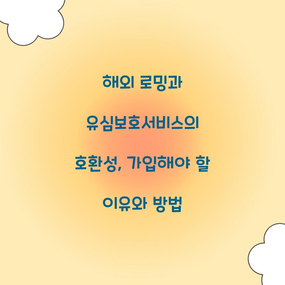 해외 로밍과 유심보호서비스의 호환성