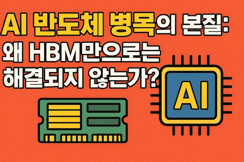 AI 반도체 병목 현상과 HBM, CXL, 인터커넥트의 관계를 시각화한 이미지