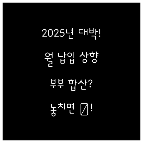 월 납입 한도 상향 배우자 합산 20..