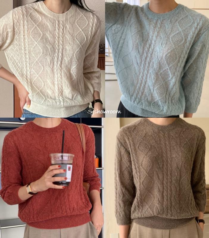 보웬세일- 보웬 알파카 케이블 니트 전컬러당일