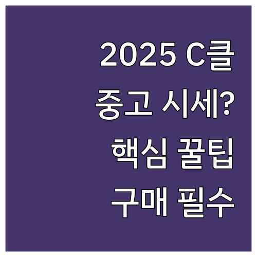 2025년 벤츠 C클래스, 중고 시세..