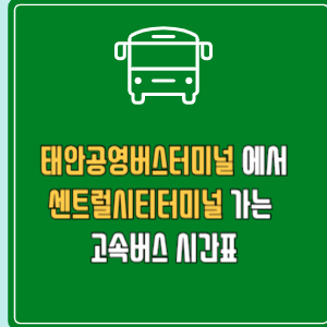 태안공영버스터미널에서 센트럴시티터미널 고속버스 시간표 요금 예매