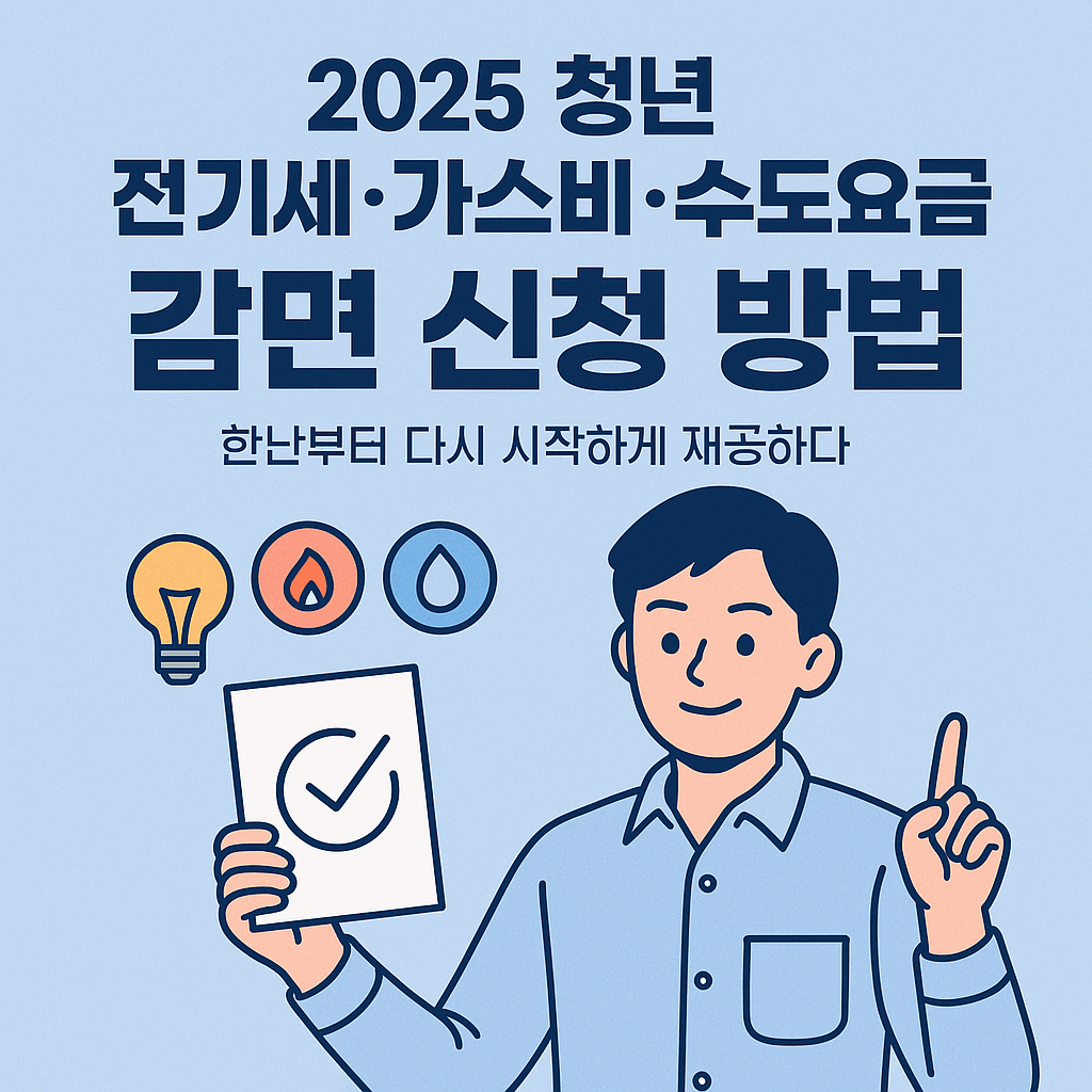 청년 전기세 가스비 수도요금 감면 신청방법