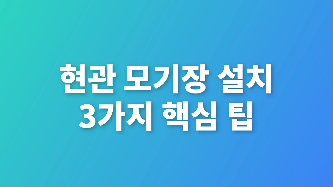 현관 모기장 설치 핵심 팁과 선택 가이드