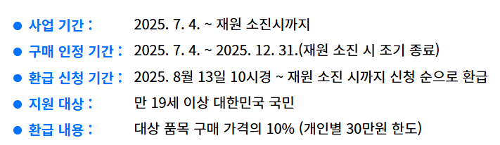 으뜸효율 가전제춤 정부지원 환급사업 표