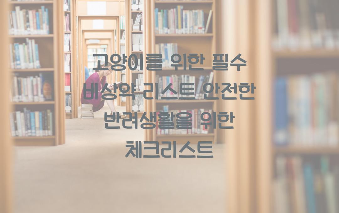 고양이를 위한 필수 비상약 리스트