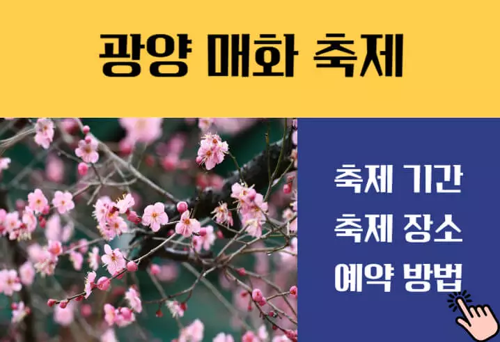 광양 매화축제기간 매화마을