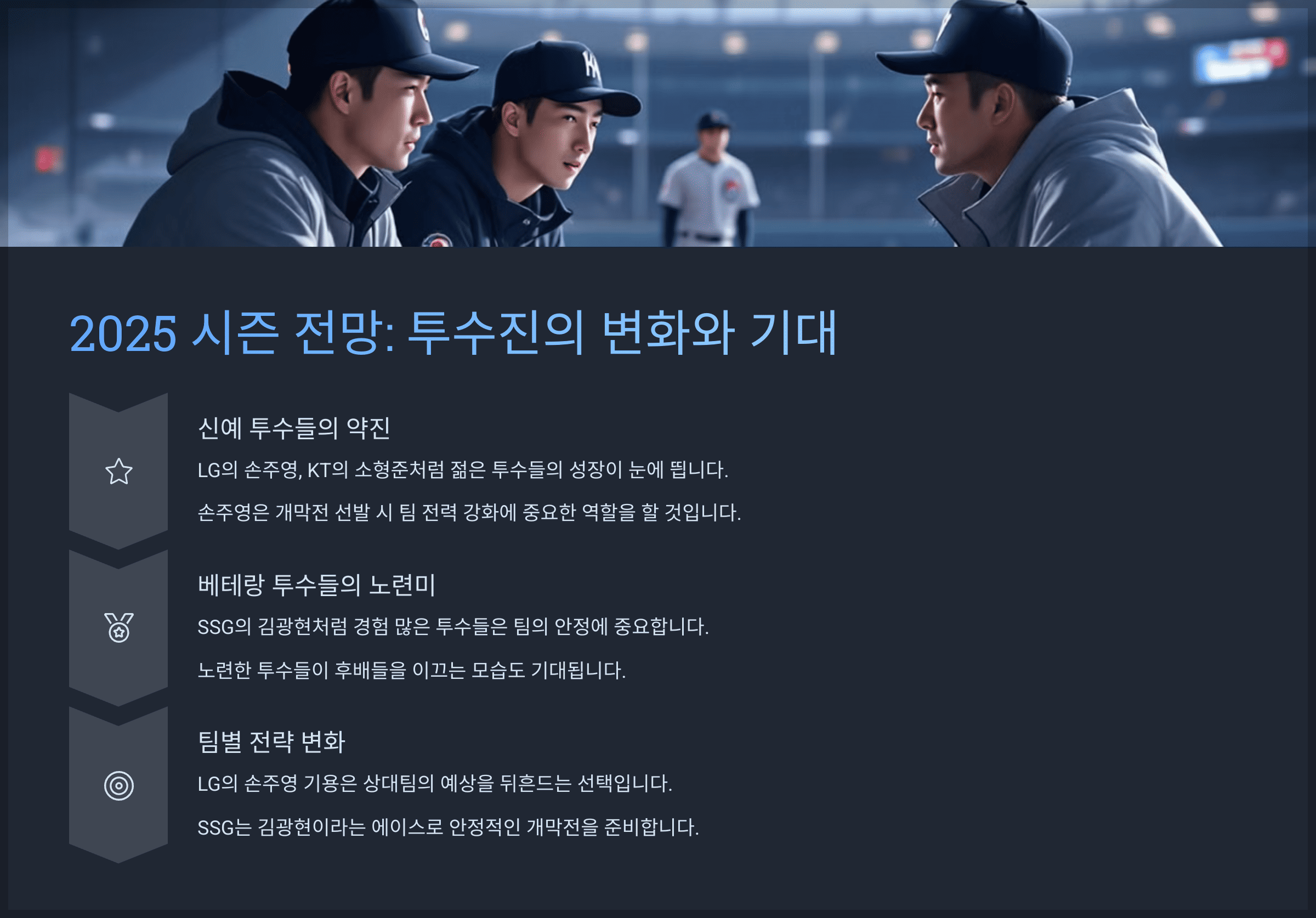 2025 시즌 전망: 투수진의 변화와 기대